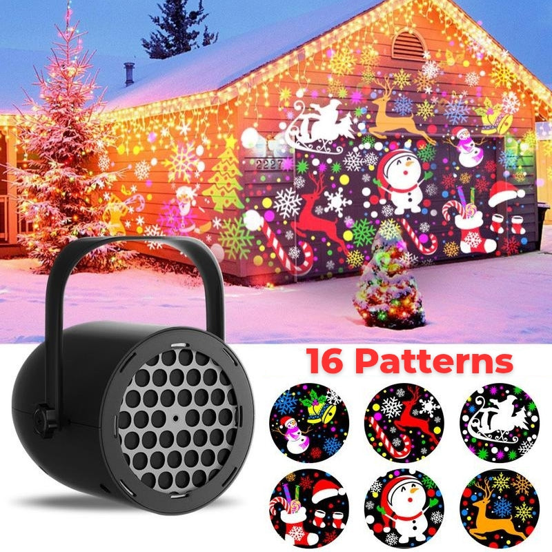 Eclipse™ Christmas Laser Projector Light,16 patterns Waterproof Rotating Christmas LED Stage Lights Christmas Decoration